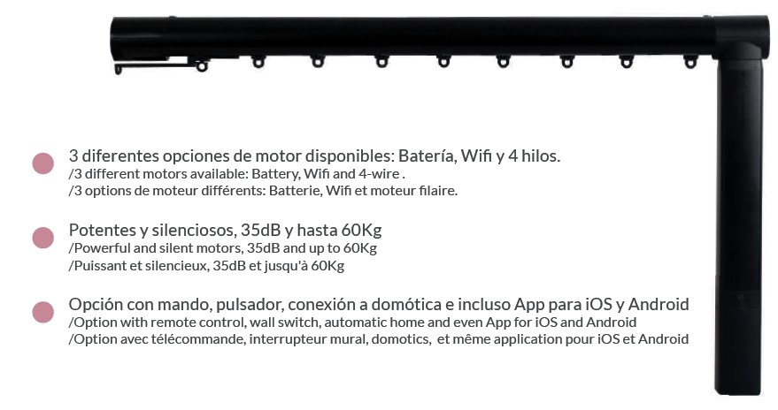 barra cortinas motorizada RS40